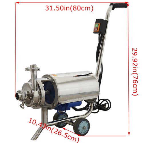 Portable Centrifugal Pump Sanitary High Temperature Resistance 59ft Raise 110V - Picture 10 of 23