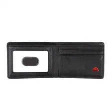 Men's Bifold Wallet Black RFID Blocking Leather