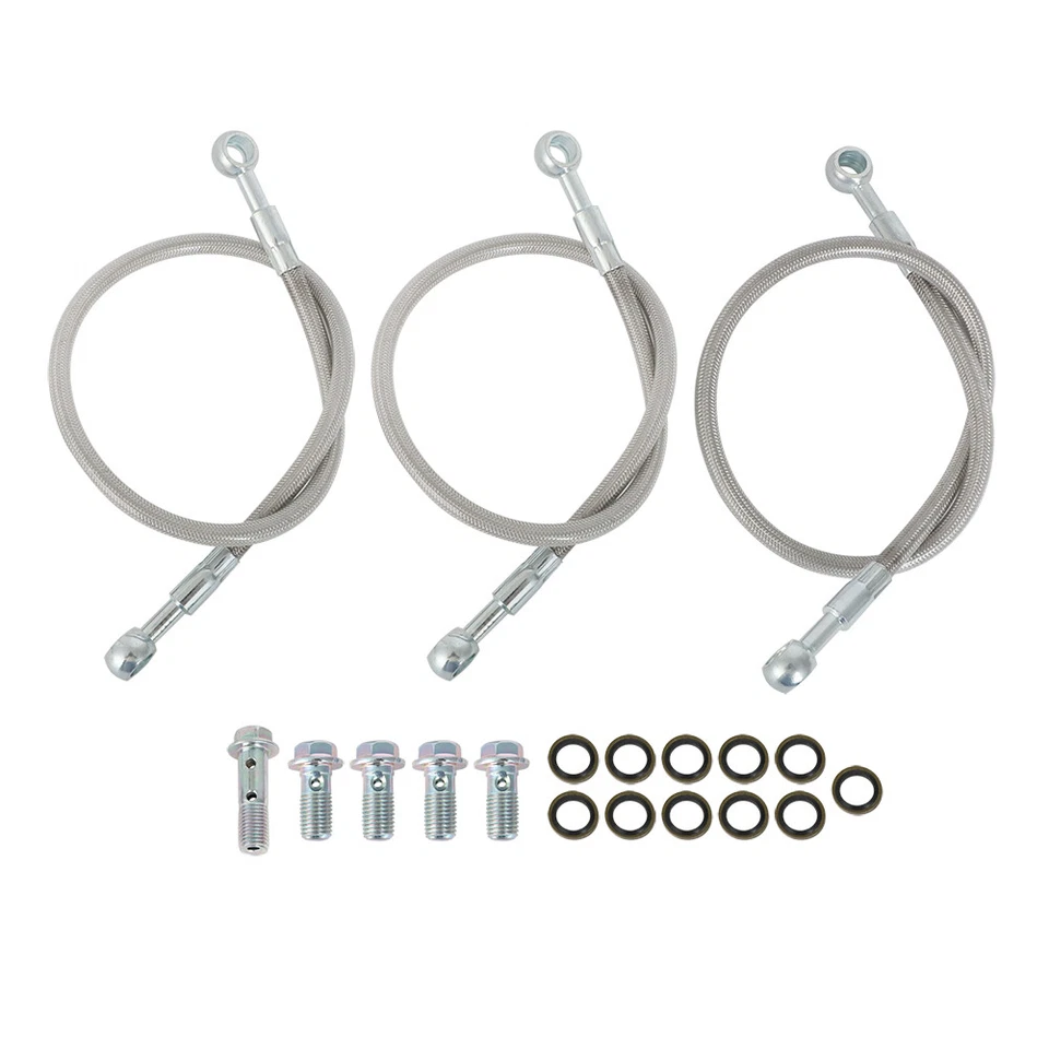 MANGUERAS DE LÍNEA DE FRENO DELANTERO DE ACERO INOXIDABLE PARA HONDA GL1000 GOLDWING 1000 1975-1978 Foto 4 de 4