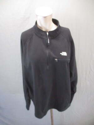 The North Face Size L Mens BLK 1/2 Zip High Neck Fleece Athletic Pullover 980