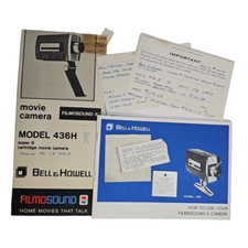 Bell  Howell Autoload Filmosound Super 8 Camera Model 436H Manual Receipt 436