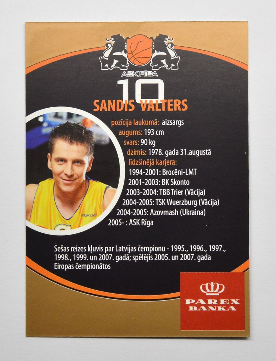 2006-07 ASK Riga #10 Sandis Valters | eBay