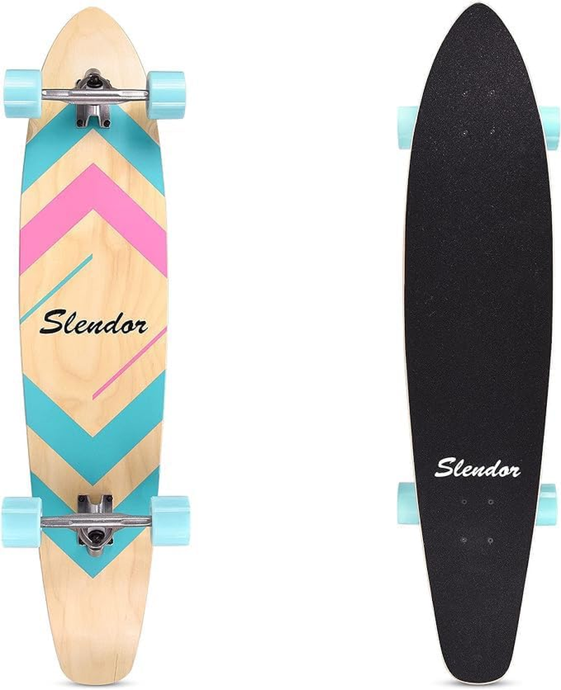 Longboard Skateboard 42 Inch Drop through Deck Complete Maple Cruiser Freestyle,