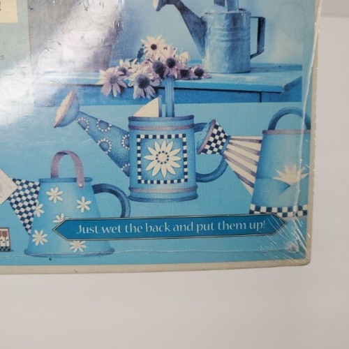 Wallies Wallpaper Cutouts Pre-Pasted 50 Debbie Mumm Watering Cans Home Decor - Picture 5 of 15
