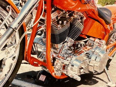 JE Photograph Close Up POV Artistic View Motorcycle Engine Chrome 1990's