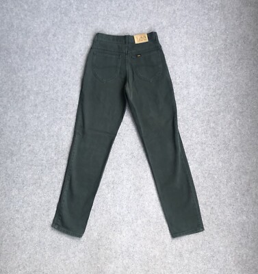 LEE Damen Mädchen Vintage Jeans Hose Gr. 16 Straight High Waist 10913 Grün Denim