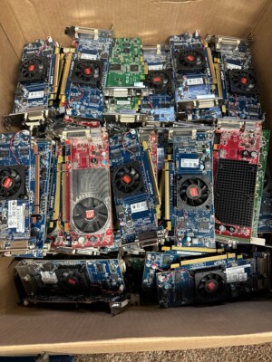 Lot of 20 intel AMD Dell NVIDIA Assorted Graphics Card DMS-59 full size