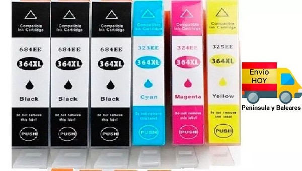 364XL COMPATIBLE HP 364 TINTA LOTE 6x CARTUCHO 3 NEGRO + COLOR Photosmart