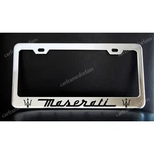 Maserati - Saetta Logo License Plate Frame - Premium Chrome Plated Metal