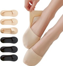 6 Pairs No Show Socks for Women, Footies Bootie Liner Non Slip Heel Grip Socks