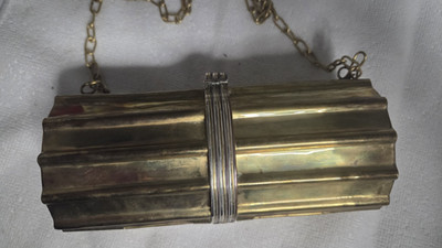 Brass metal purse vintage 7.5 in. w/clasp Very Unique piece. See to believe!!