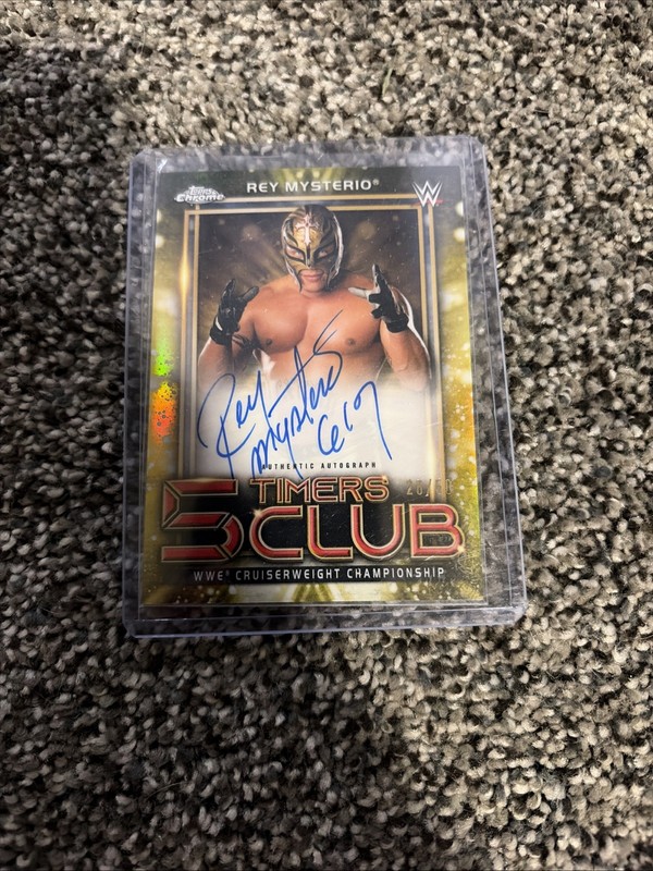 2021 Topps Chrome WWE - 5 Timers Club Autographs Rey Mysterio #5TA-RM /99 (AU)