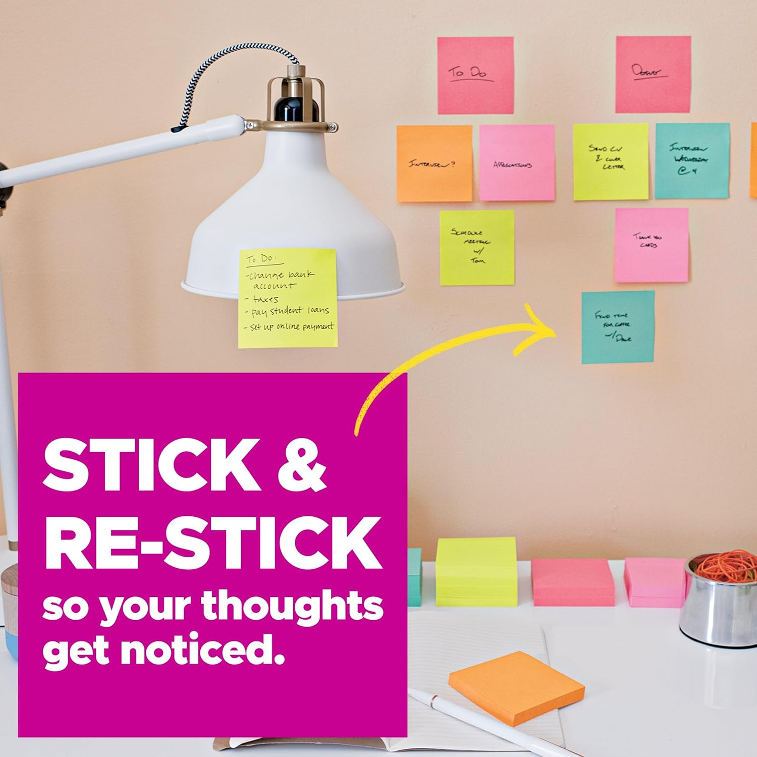 Stuck Note Pads Post-It Super Sticky Notes, 3 X 3 In, Supernova Neons, 24 Pads | eBay
