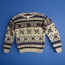 VTG Woolrich Mens Long Sleeve Knit Wool Pullover Sweater Size Medium