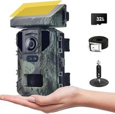Solar Trail Camera 50MP 4K Wildlife Hunting Game Cam Night Vision Outdoor