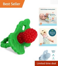 Ergonomic RaZberry Silicone Teether - Comfort  Sensory Development for Infants