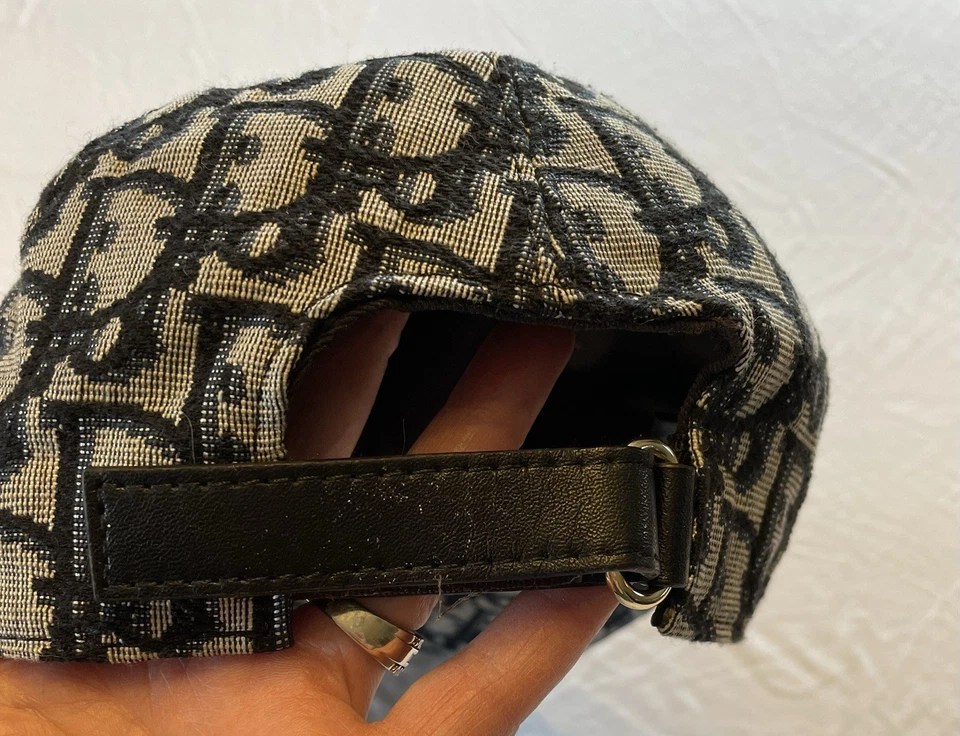 Christian Dior Black & Gray Women’s Hat One Size Leather Fabric Beautiful - Image 4 of 4