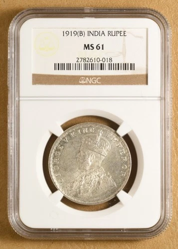 1919 B British India Rupee NGC MS61