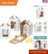 Tall Cake Boxes for Tier Cakes 14 Inch Disposable Bakery Transport Containers