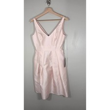 Alfred Sung Blush Pink Dress Size 4 NWT Fit Flare Bridesmaid Wedding Pocket D768