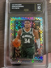 2025 Topps Chrome Basketball # 137 Giannis Antetokounmpo X-fractor GMA 10 Card!