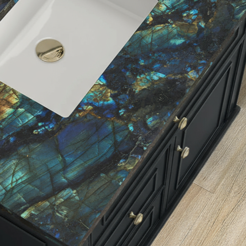 36"x24" Labradorite Vanity Countertop Natural Gemstone Bathroom/Kitchen Slab Dec - Picture 2 of 4