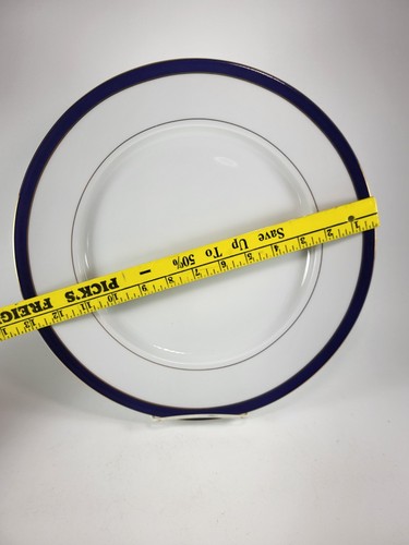 ROYAL VIENNA SONATA COBALT BLUE & GOLD BAND ON WHITE SERVING PLATE 13" MINT - Picture 4 of 4