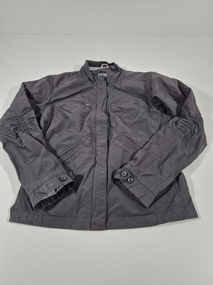 The North Face Jacket Womens Large Gray Lightweight Windbreaker Full Zip Pockets