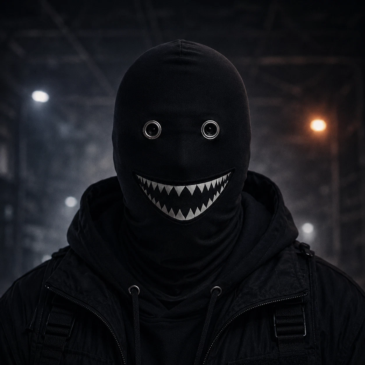 Shark Teeth Balaclava Mask Black Techwear Face Cover Streetwear Ninja Hood OTKYD