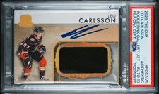 2023-24 UD The Cup Leo Carlsson Rookie Rink Gallery Jersey PSA 10 Auto /49 RPA