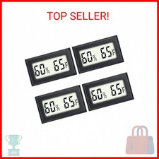 Reptile Thermometer 4-Pack Mini Digital Humidity Temperature Meters Gauge Indoor