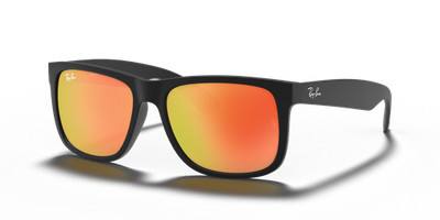 Ray-Ban Justin Color Mix Matte Black/Red Mirror 54 mm Sunglasses RB4165 622/6Q