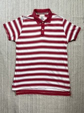 Vintage Replay Polo Shirt Mens XL Red White Stripe Y2K Made In Portugal