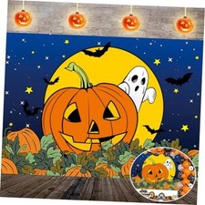 Halloween Pumpkin Field Backdrop for Photography 7x5FT Cartoon Starry Sky