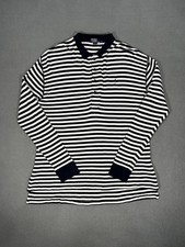 Vintage Polo Ralph Lauren Made USA Men  s Size L Striped Long Sleeve Polo Shirt