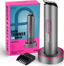 Bikini Trimmer for Women - Rechargeable Pubic Hair Trimmer for Sensitive