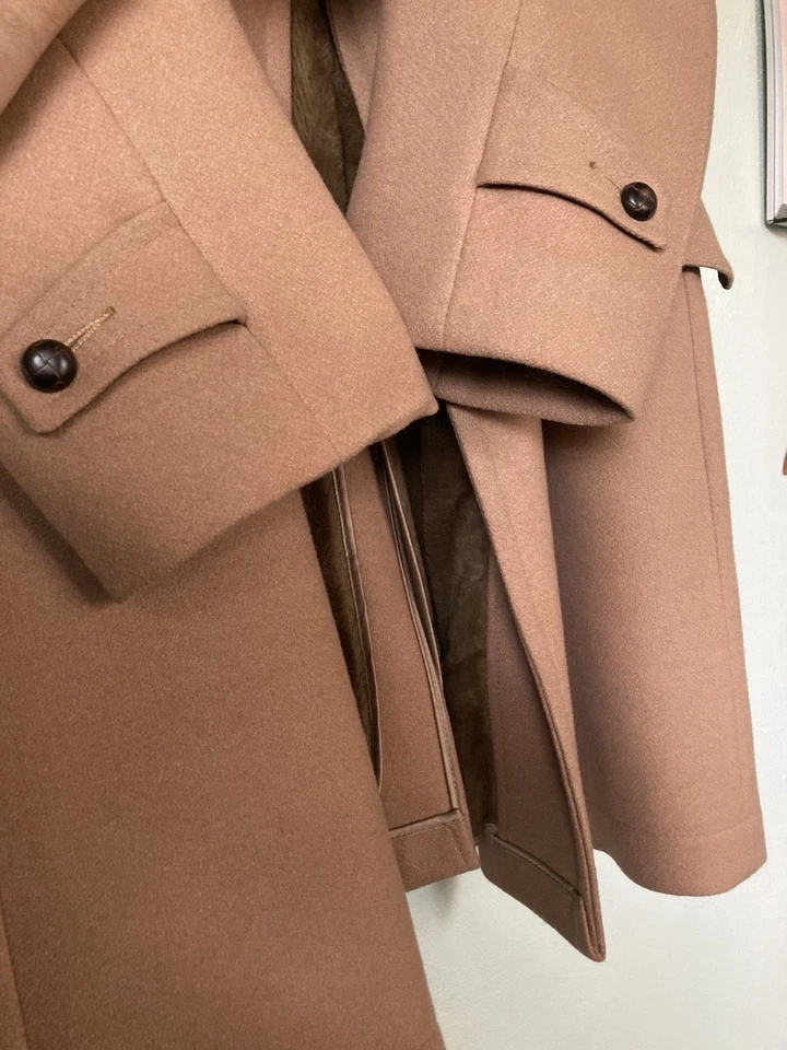 Abrigo de lana de invierno vintage JC Penney para hombre con piel sintética talla 42L hecho en EE. UU. Foto 4 de 4