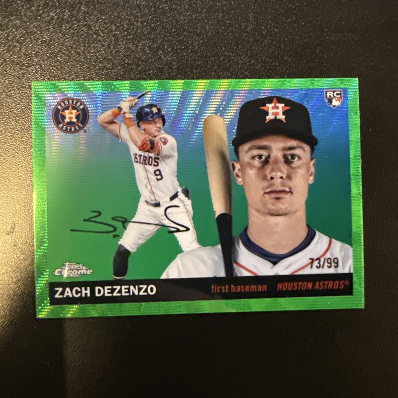 2025 Topps Chrome Platinum #249 Zach Dezenzo Green Wave Refractor /99 RC Astros