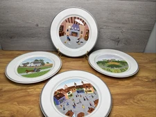 Villeroy & Boch Design Naif  10.5” Dinner Plates Porcelain Luxembourg~Set Of 4