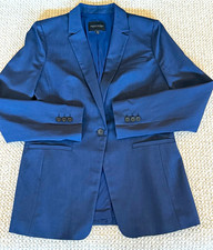 Banana Republic Long  Lean One-Button Notch Lapel Lined Blazer Size 8 Blue NEW