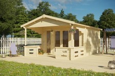 Gartenhaus Blockhaus  Satteldach 40 mm Kolding 380x570 cm Vikträ