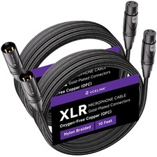 XLR Cables 10 FT 2 Packs Male To Female Gold Plated 3-Pin Balanced Cord