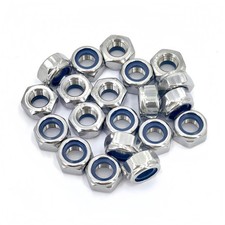20Pcs M10x1mm Nylon Insert Hex Lock Nuts, 304 Stainless Steel, Silver Tone