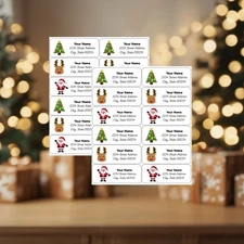 Personalized Christmas Return Address Labels | Set of 24