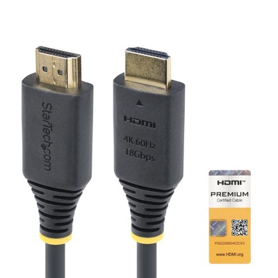 StarTech.com 1.6ft (50cm) Premium Certified High Speed HDMI Cable, 4K 60Hz/1440p