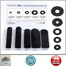 120Pcs Flat Rubber Washer Assortment 5 Sizes 16-30mm Sealing Gasket Plumbing Kit