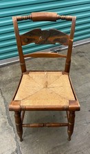 ETHAN ALLEN Vintage Signed Stenciled Hitchcock Eagle Back Side Hall Accent Chair