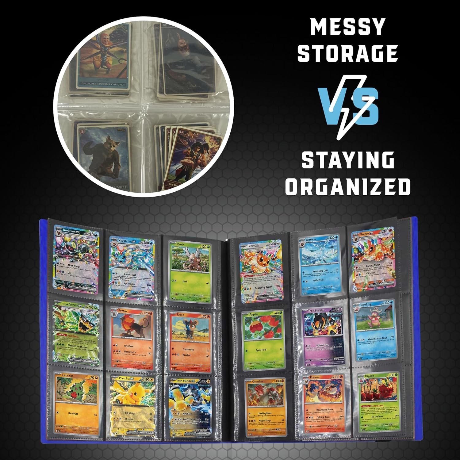 Trading Card Binder Pro-Folio – 9 Pocket Binder - Side-Loading Album, Durable...