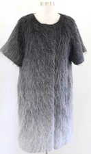 Calvin Klein Black Gray Ombre Fuzzy Mohair Wool Alpaca Jacket Coat Coatigan Sz S