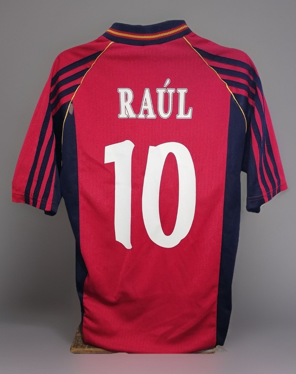 98-99 スペイン代表　ラウール　アディダスオフィシャルユニフォーム Jersey Adidas Spain World Cup 1998 #10 Raúl Importada Small